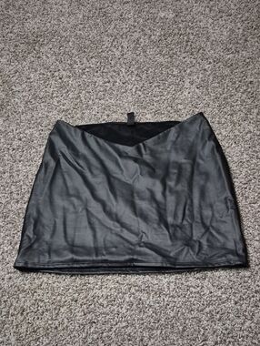 Classic Black Faux Leather Mini Skirt